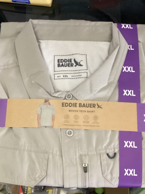 Eddie Bauer Other - Eddie Bauer Short Sleeve Woven Tech Shirt - Light Khaki